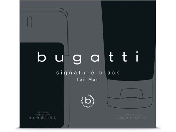 Bugatti Signature Black gift set, EDT and shower gel, UK version