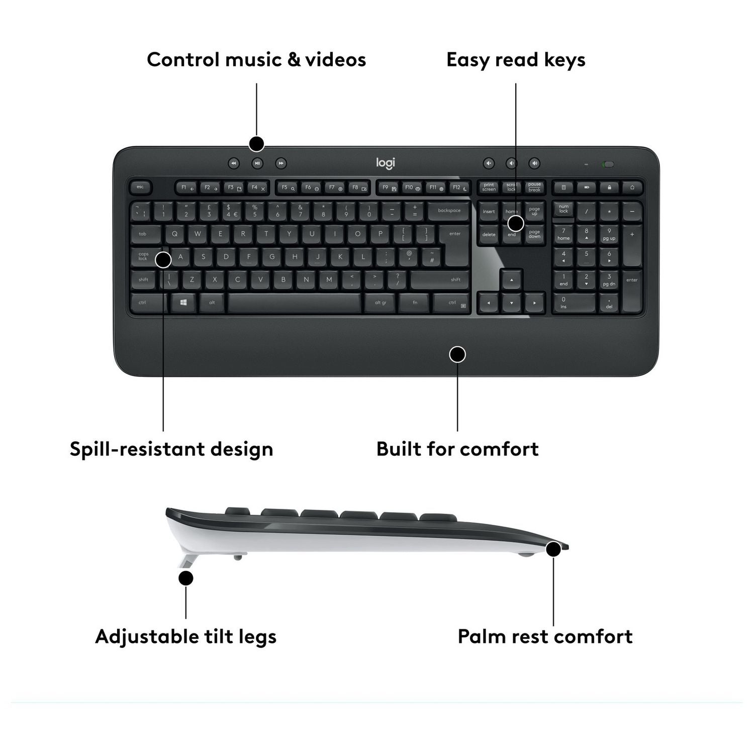 Logitech MK540 wireless mouse and keyboard combo, UK version
