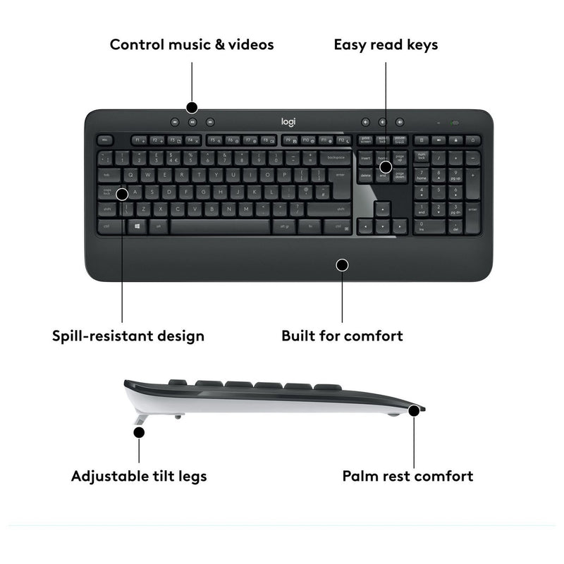 Logitech MK540 wireless mouse and keyboard combo, UK version