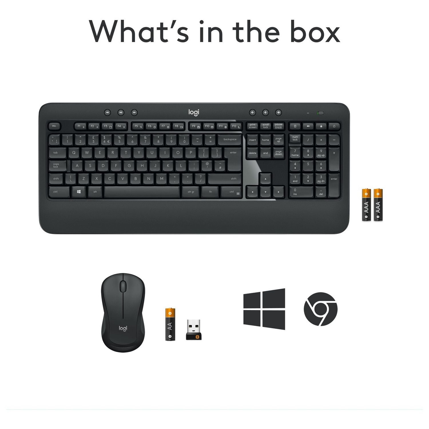 Logitech MK540 wireless mouse and keyboard combo, UK version