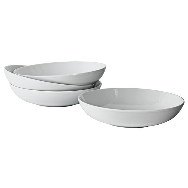 Argos Home pasta bowls super white 22cm, imported from the UK