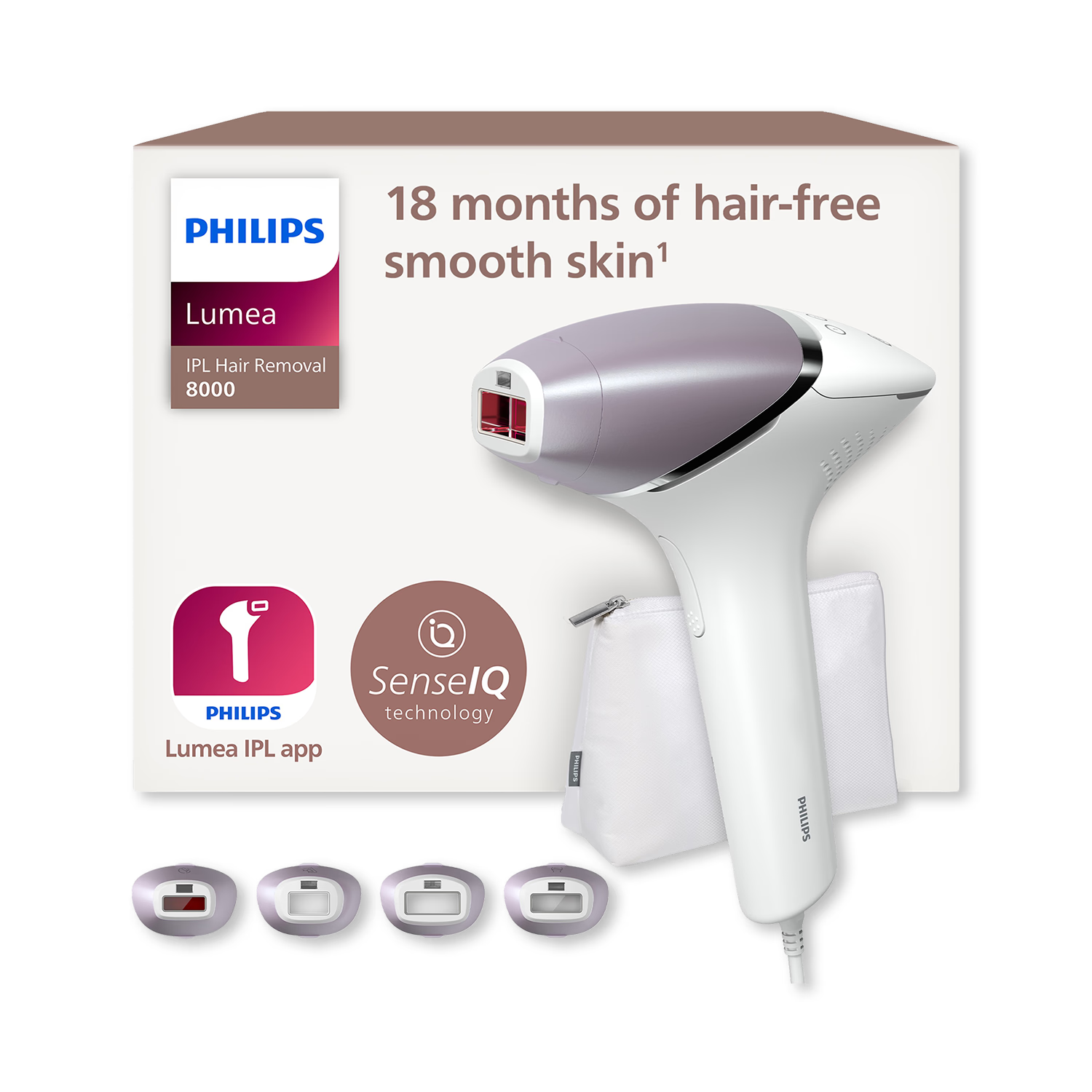 Philips Lumea 8000 IPL device with attachments, UK version