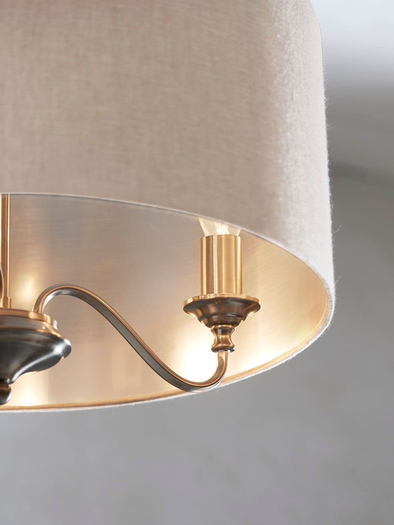 Next Burford 3-light chandelier brushed nickel, UK version