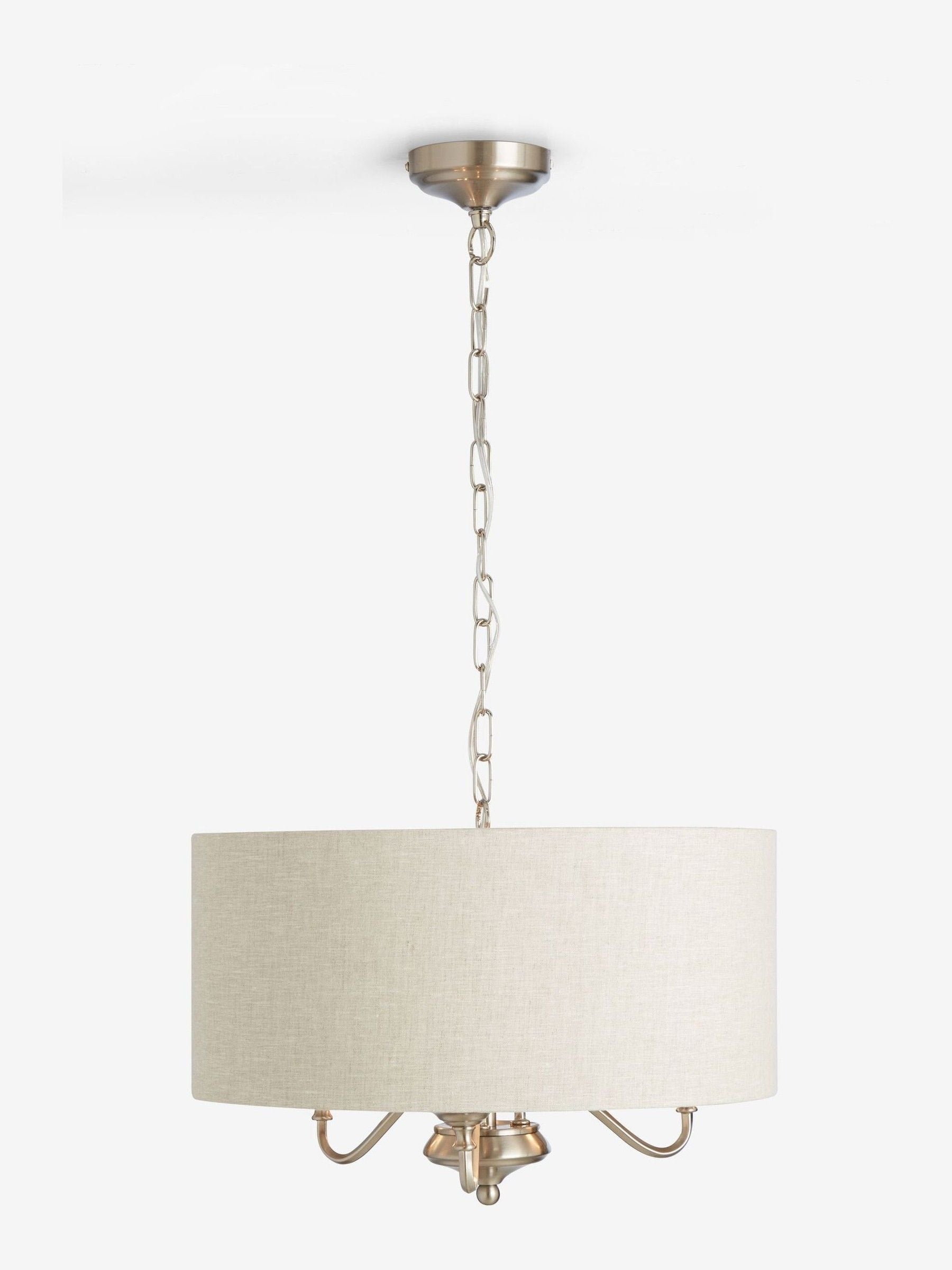Next Burford 3-light chandelier brushed nickel, UK version