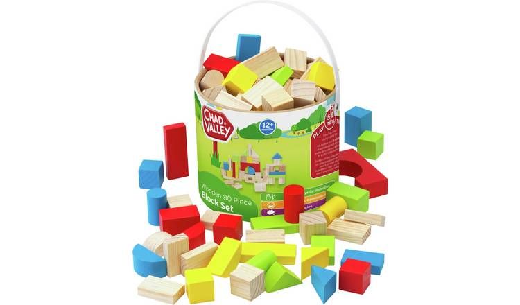 Chad Valley PlaySmart Wooden Block Set - 80 Pieces GOODS Argos