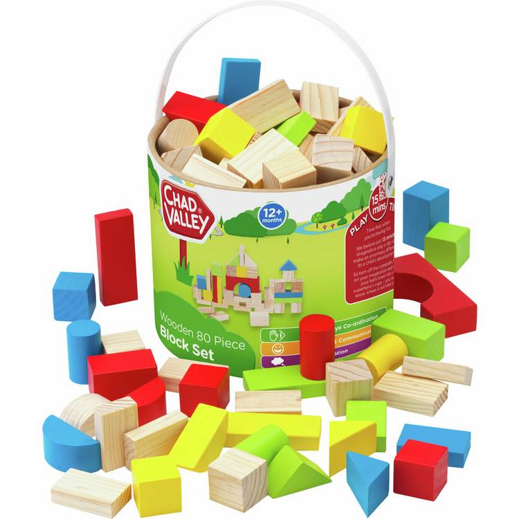 Chad Valley 80-piece wooden block set - British product