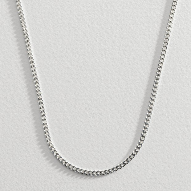 Revere men's sterling silver curb chain necklace 18in (British brand)