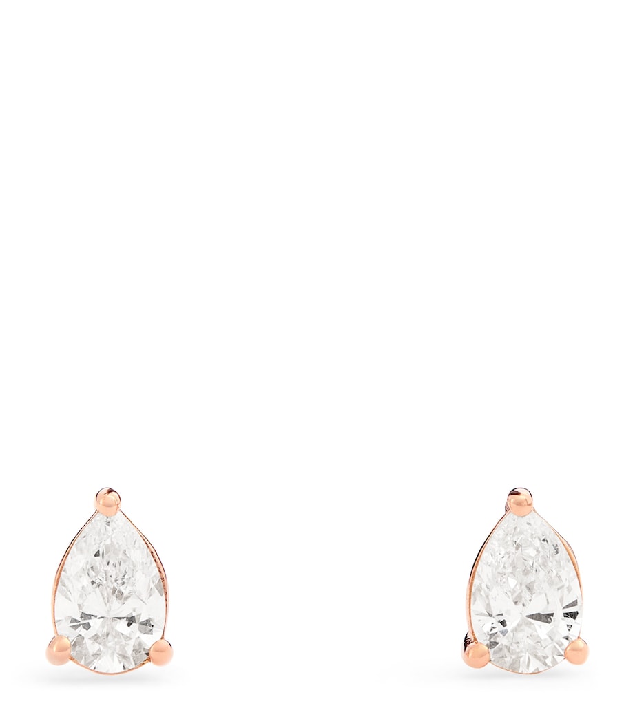 Harrods rose gold pear diamond stud earrings 0.50ct, imported from the UK