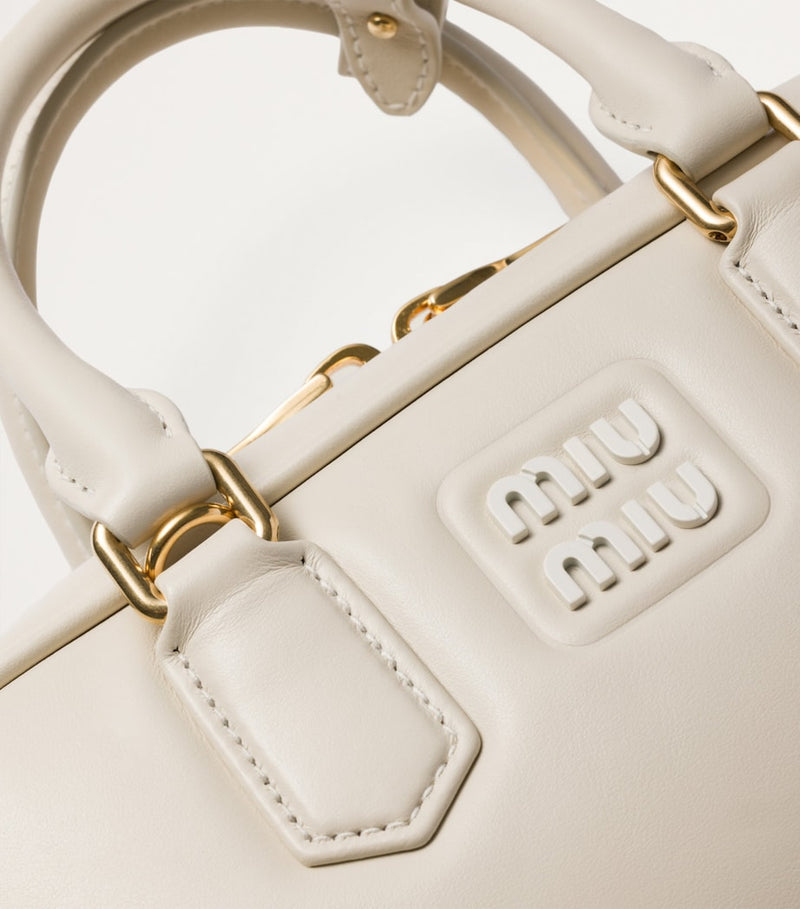 Miu Miu Arcadie top-handle leather bag, imported from the UK