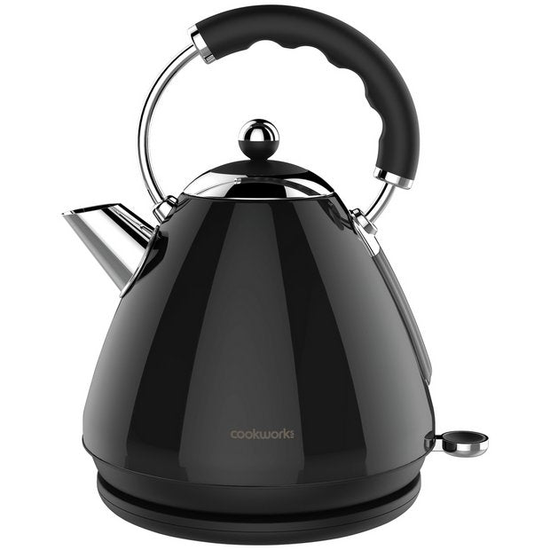 Cookworks pyramid kettle black 1.7 litre - British product