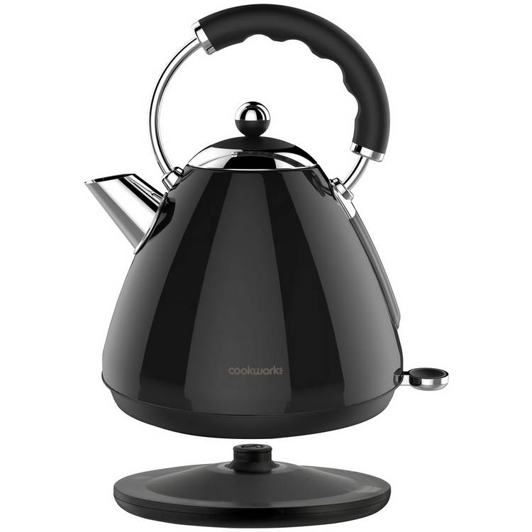 Cookworks pyramid kettle black 1.7 litre - British product
