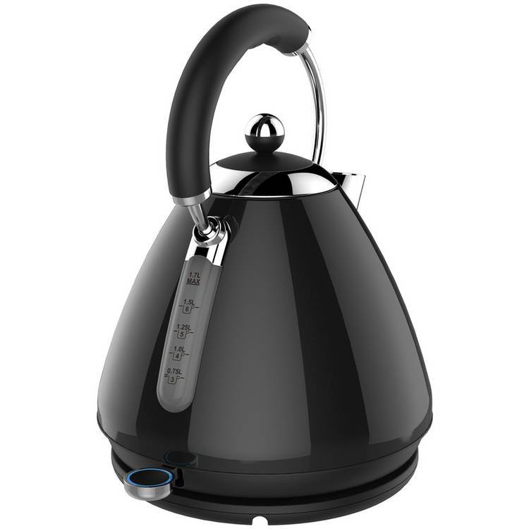 Cookworks pyramid kettle black 1.7 litre - British product