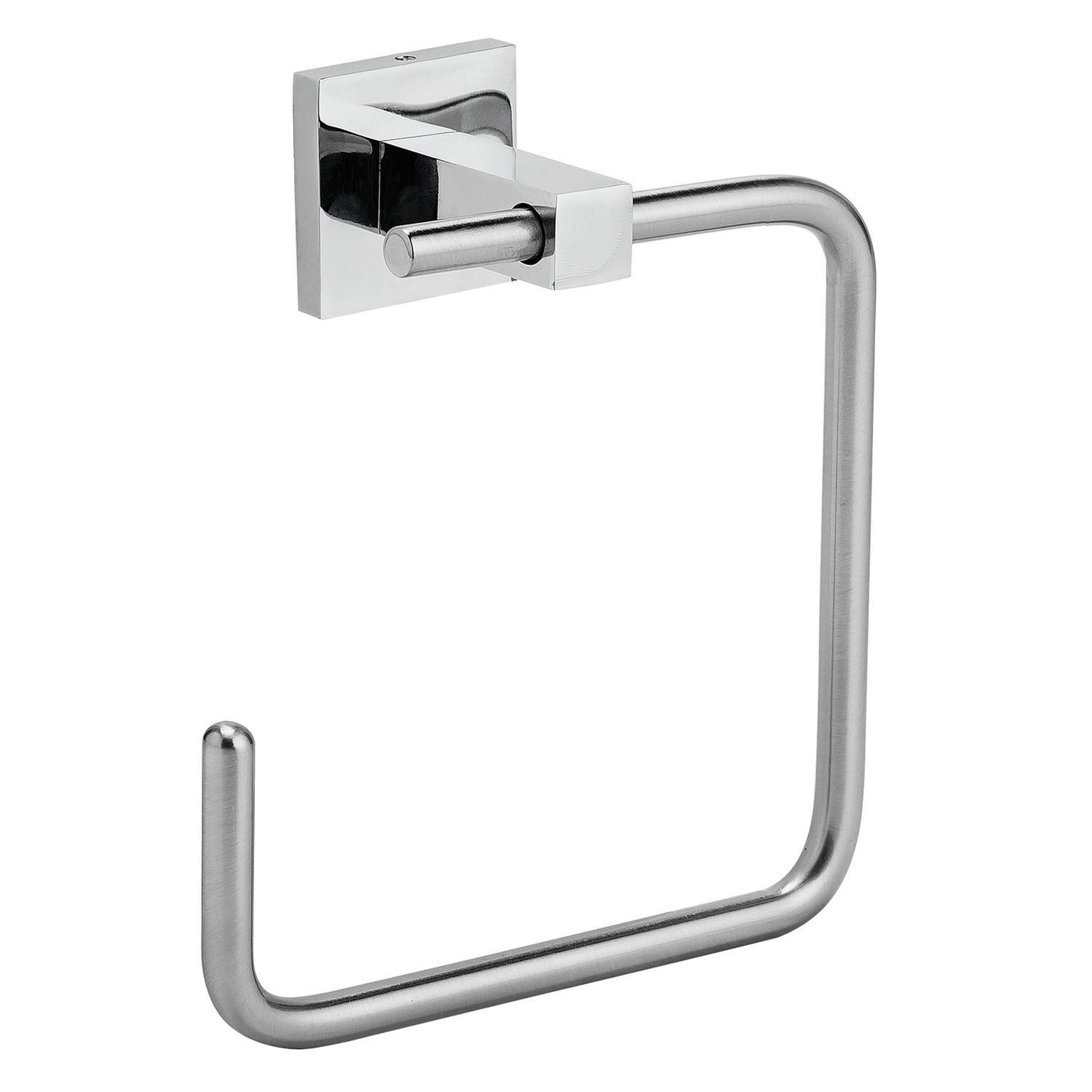 Home rectangular chrome towel ring H17.1xW15.3xD6.4cm, UK version