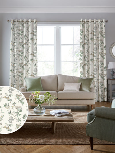 Next Laura Ashley Fern Green Elderwood Made to Measure Curtains- Buy online at McGrocer