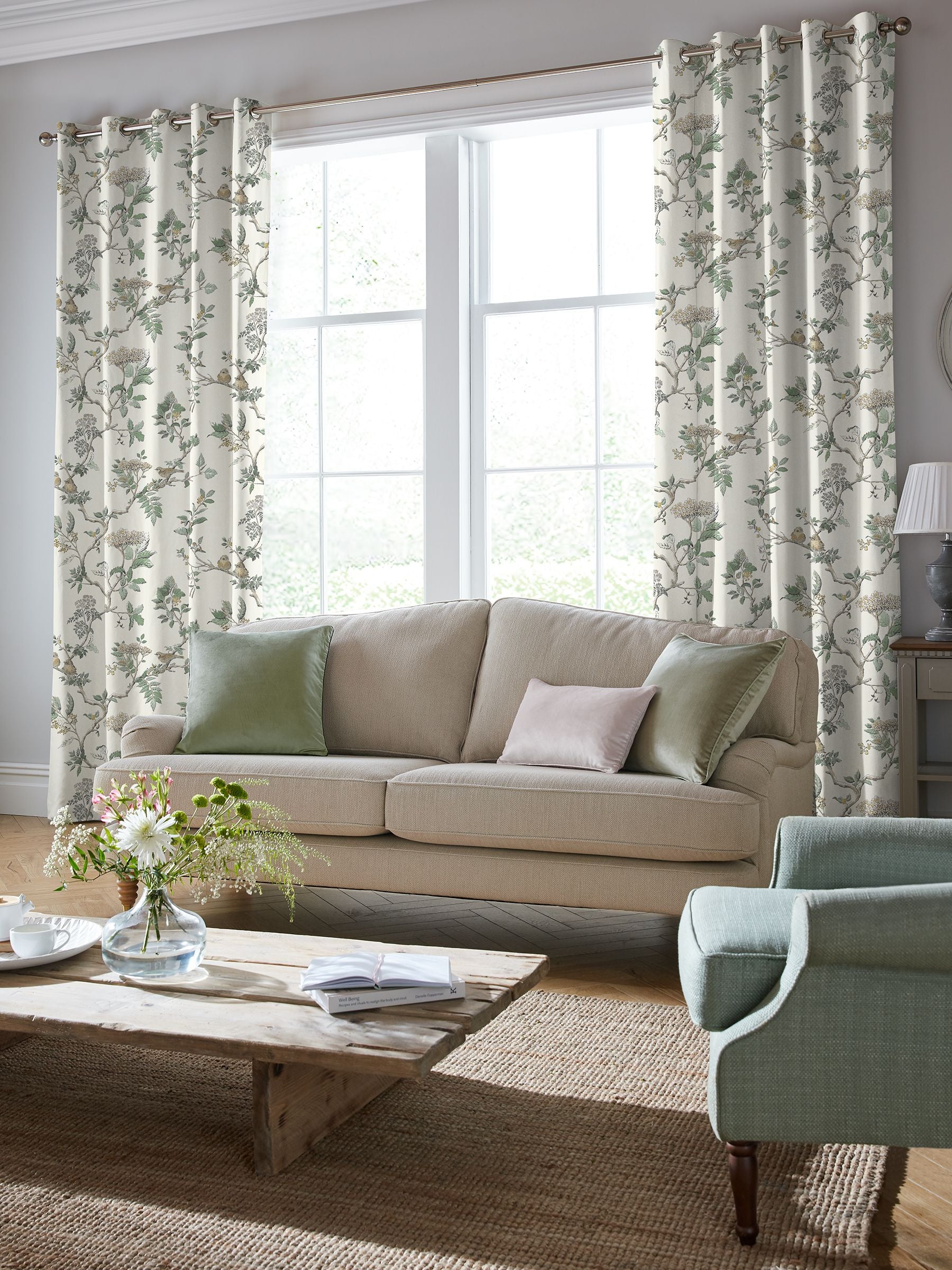 Laura Ashley Fern Green Elderwood made to measure curtains - British product