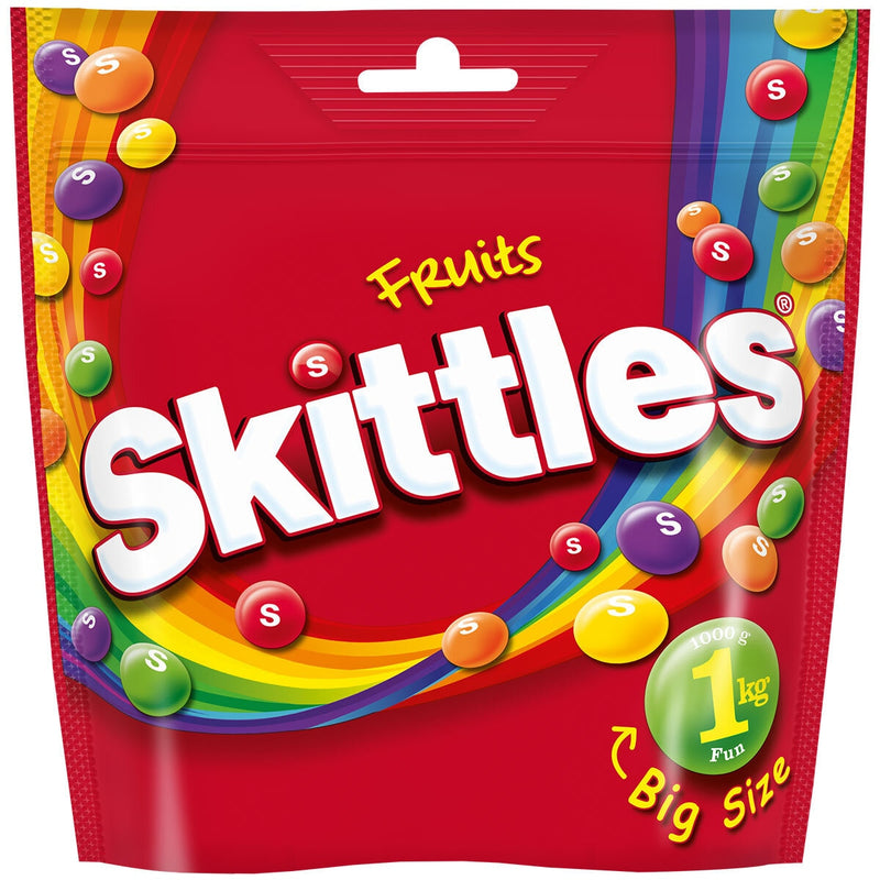 Mars Skittles Party Pack fruity chewy sweets 1kg (British brand)