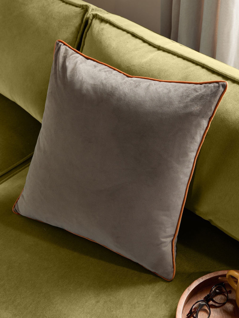 Furn Mocha/Pumpkin Meridian Velvet 55 x 55cm Cushion
