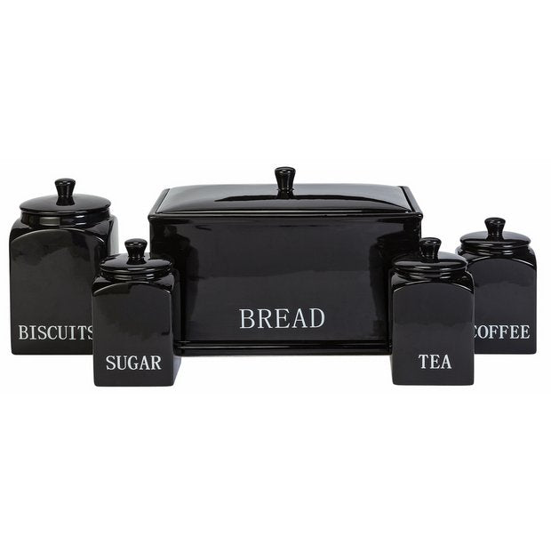 Argos Home Bistro 5-piece ceramic set black (British brand)