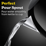 Russell Hobbs Worcester stainless steel kettle black 1.7L, imported from the UK