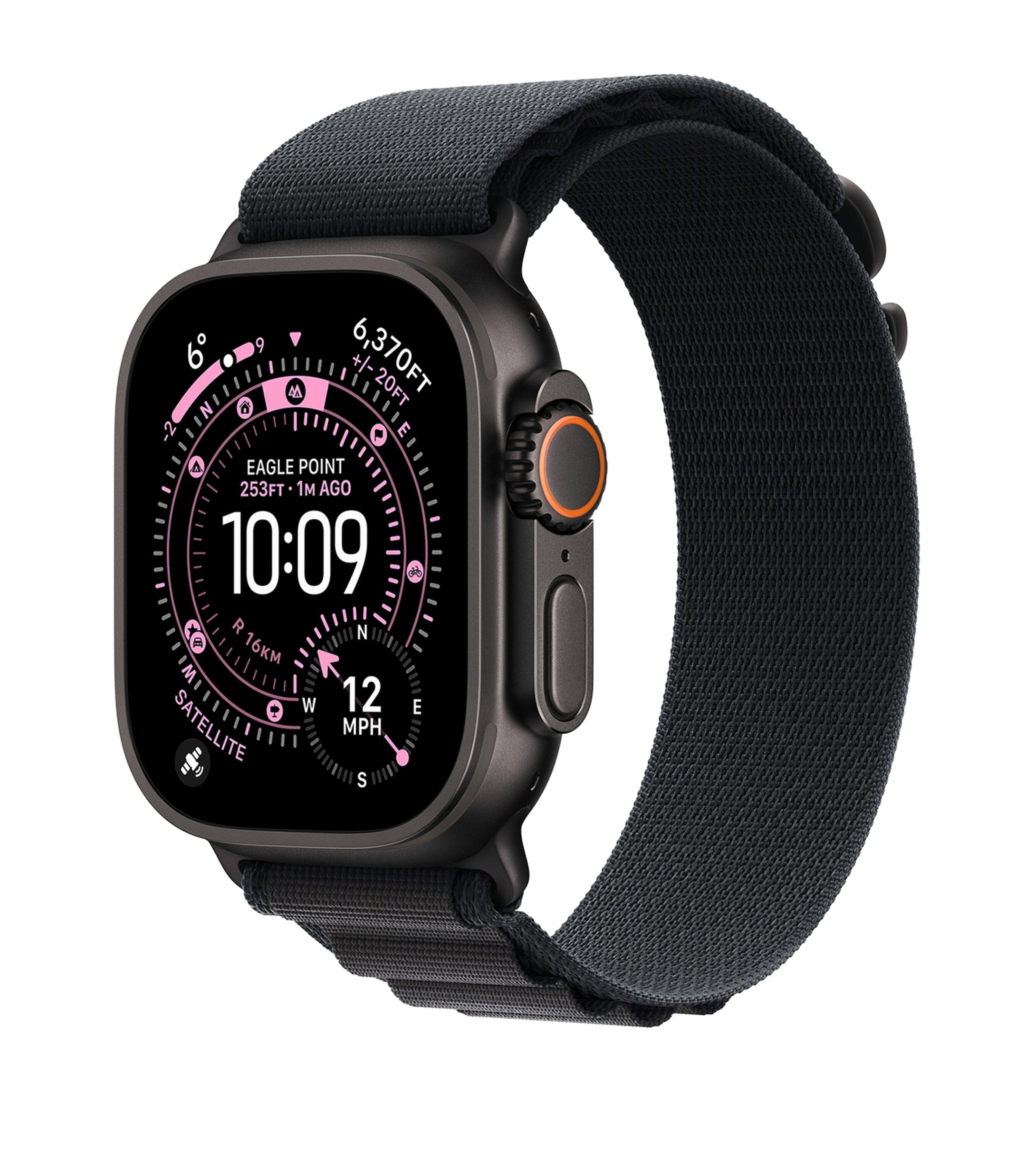 Apple smartwatch Black with Black Alpine Loop 49mm Medium - British product