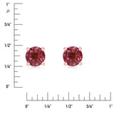 Pink Tourmaline Stud Earrings 14ct Rose Gold 6mm - British product