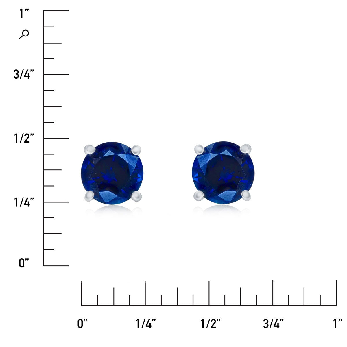 Costco round cut sapphire stud earrings 14ct white gold - British product