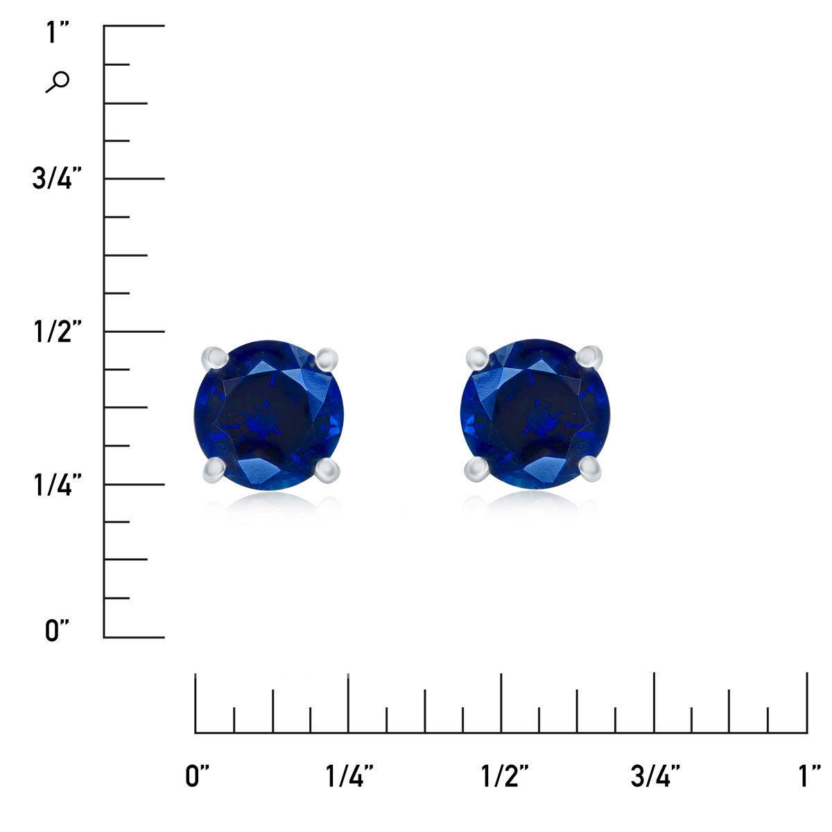 Costco round cut sapphire stud earrings 14ct white gold - British product