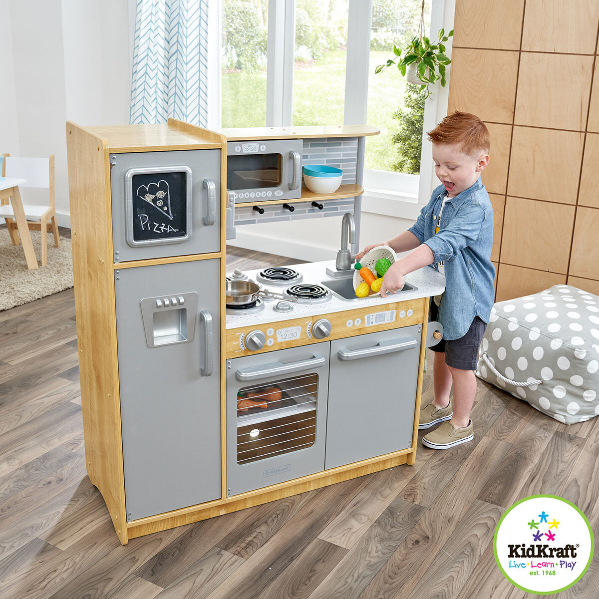 KidKraft Uptown Natural Wooden Play Kitchen - Model 53298 (3+ Years) GOODS Costco UK