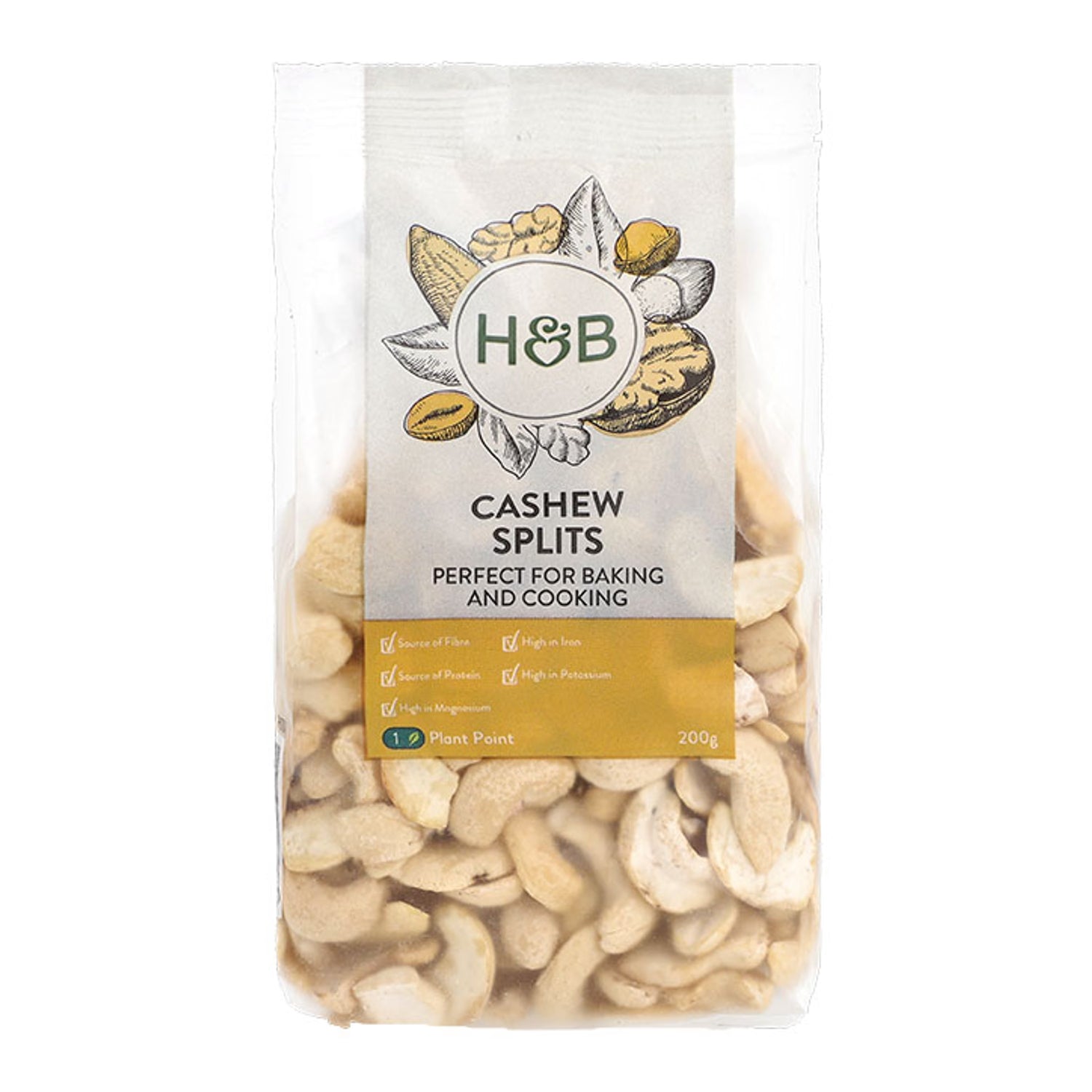 Holland Barrett Cashew Splits 200g, UK version