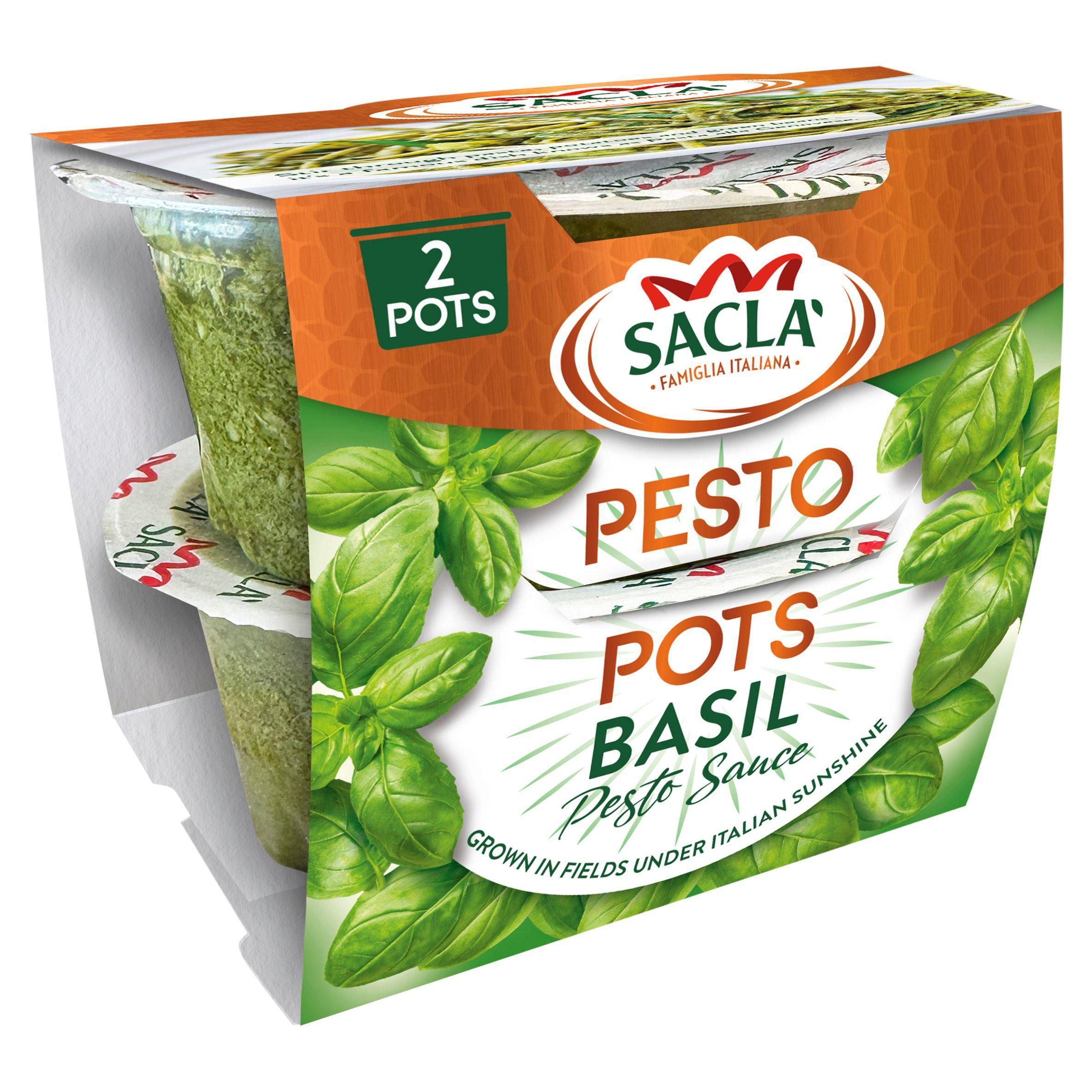 Sacla' Pesto Pots No. 1 Classic Basil 2x45g Cooking sauces & meal kits Sainsburys   