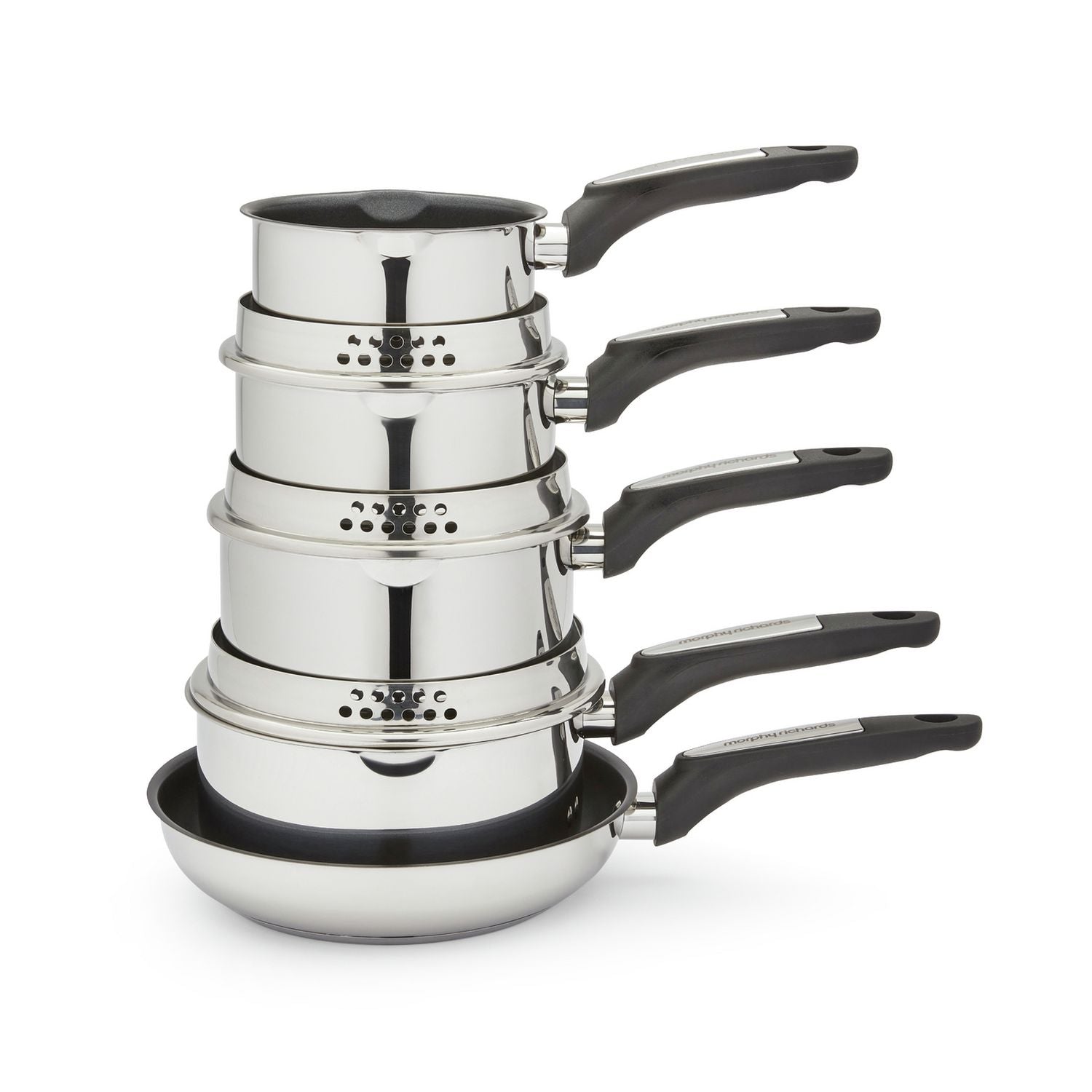 Morphy Richards 5 piece stainless steel pan set - British product