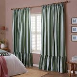 Wylder Birdie Stripe curtains green 117x137cm - British product
