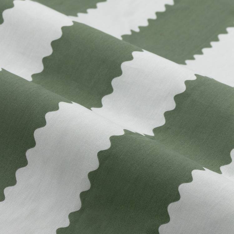 Wylder Birdie Stripe curtains green 117x137cm - British product
