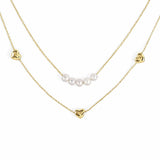 Radley double layer heart pearl necklace gold plated - British product
