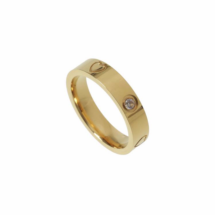 Freedom gold-tone stainless steel heart ring small - British product