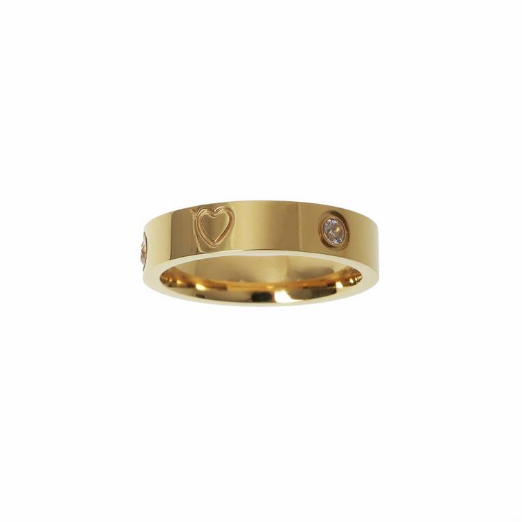 Freedom gold-tone stainless steel heart ring small - British product