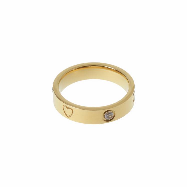 Freedom gold-tone stainless steel heart ring small - British product