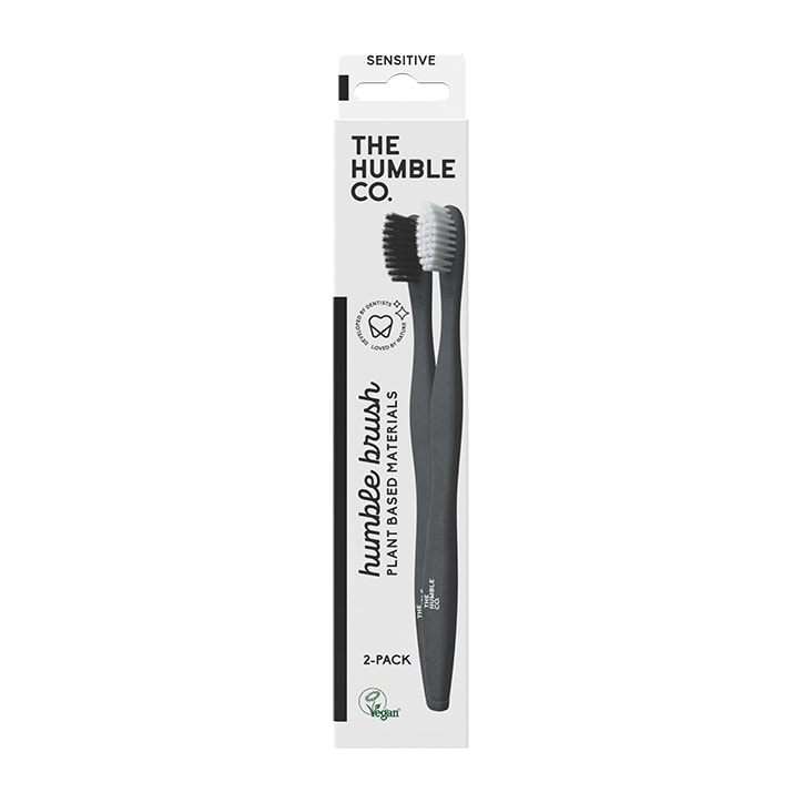 Humble Plant Based Sensitive Toothbrush - Pack of 2 (Blue/Purple or Black/White) Toothbrushes Holland&Barrett   