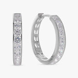 Revere sterling silver white cubic zirconia huggie earrings (British brand)