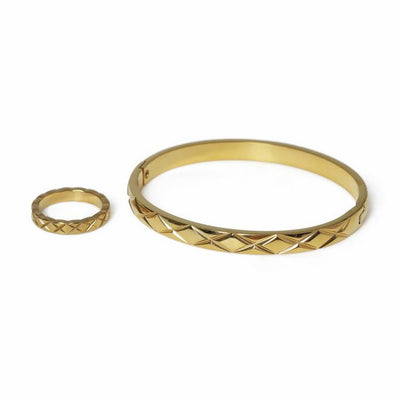 Argos Liars & Lovers Gold-tone Stainless Steel Etched Jewellery Set- Buy online at McGrocer