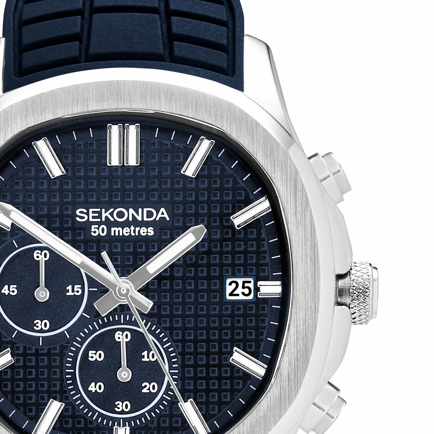 Sekonda Octaire Navy silicone strap watch 40mm, imported from the UK