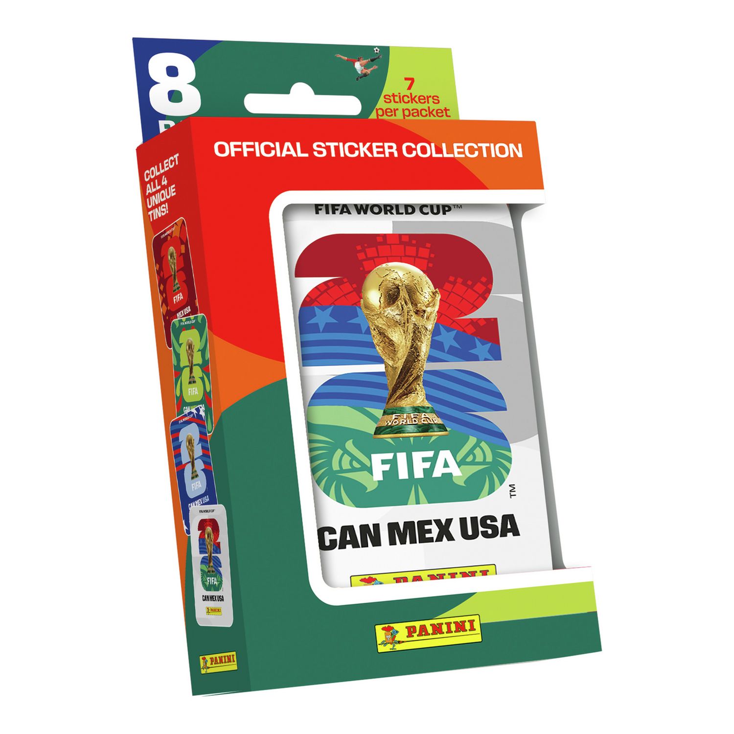 Panini FIFA World Cup 2026 sticker pocket tin, imported from the UK