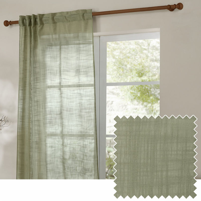 Yard Cirrus Tab Top Sheer Voile Curtains - Green - 290x250cm