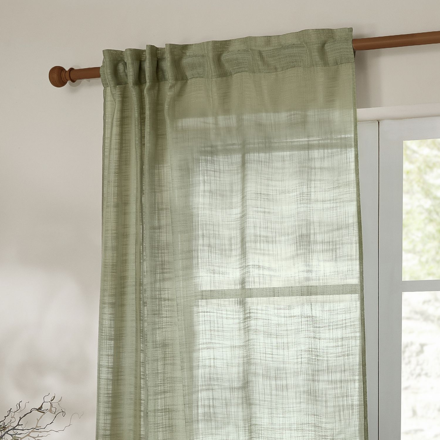 Yard Cirrus Tab Top Sheer Voile Curtains - Green - 290x250cm