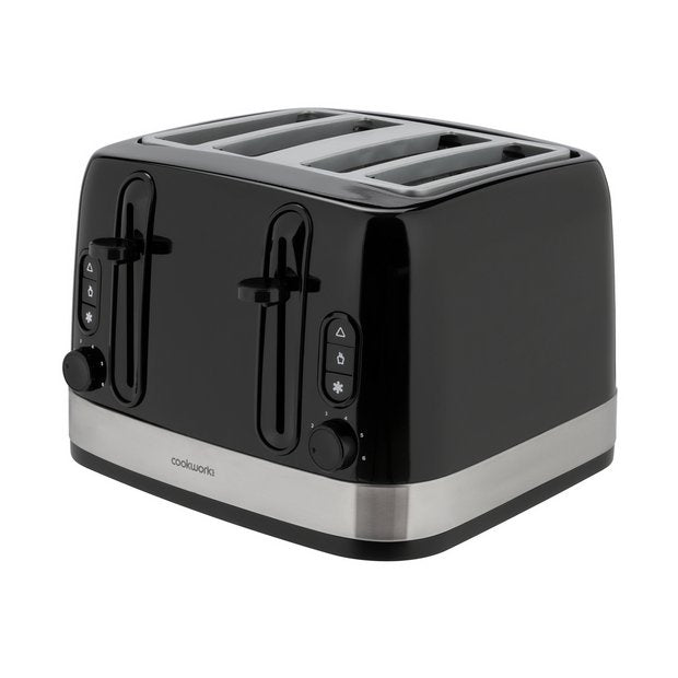 Cookworks 4 slice toaster black - British product