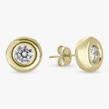Revere gold plated cubic zirconia stud earrings 5mm, UK version