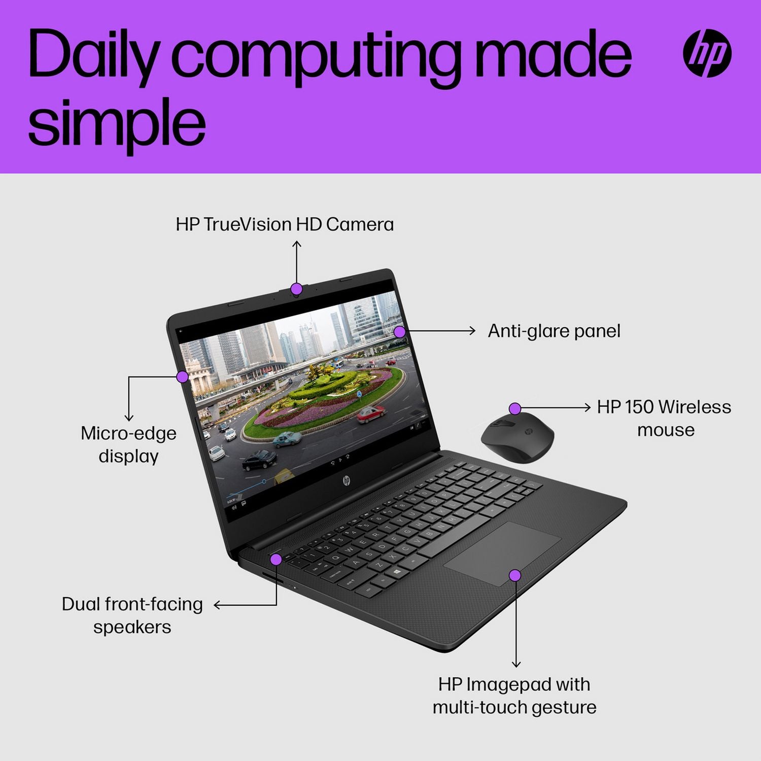 HP 14s laptop bundle 14 inch UK version