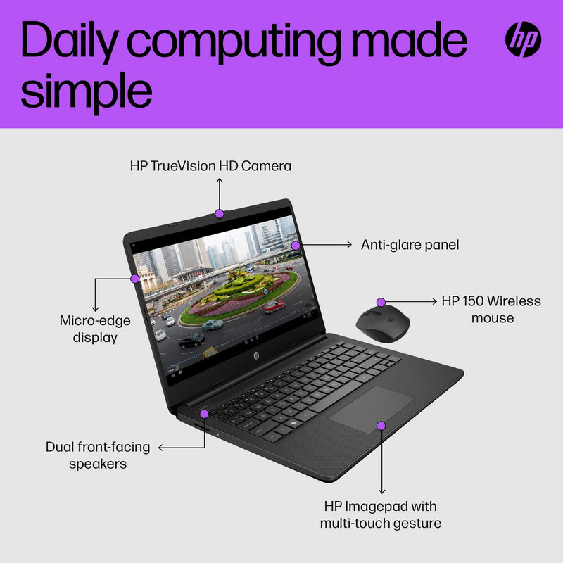 HP 14s laptop bundle 14 inch UK version