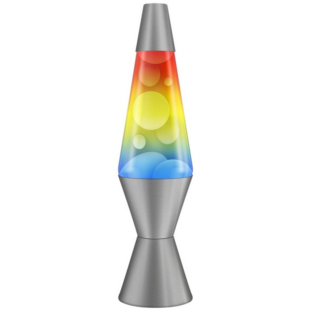 Rainbow Glitz yellow silver lava lamp 14.5 inch, imported from the UK