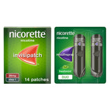 Nicorette Invisi 25mg Patch 14 pack & QuickMist 1mg/spray Mouthspray Freshmint 2 x 150 sprays Bundle GOODS ASDA   